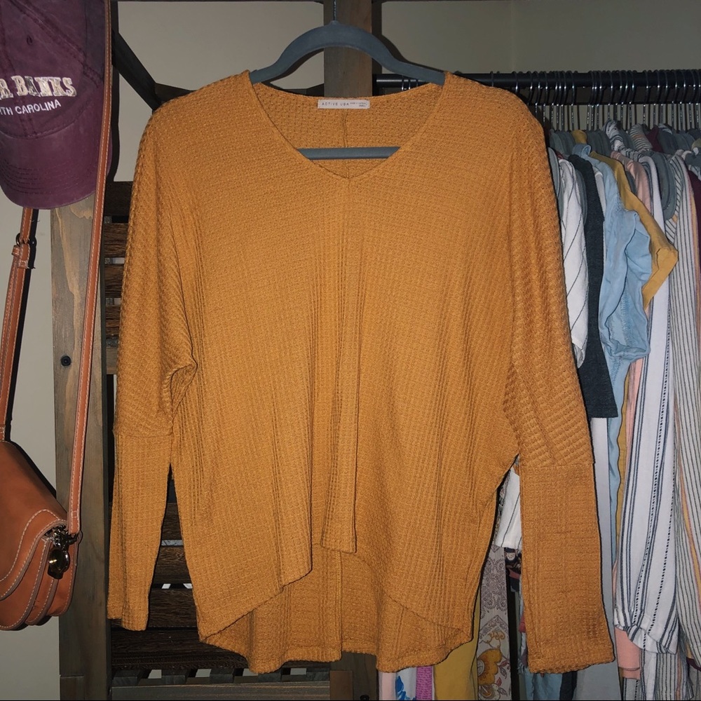 Mustard Dolman Top / Tee (S)
